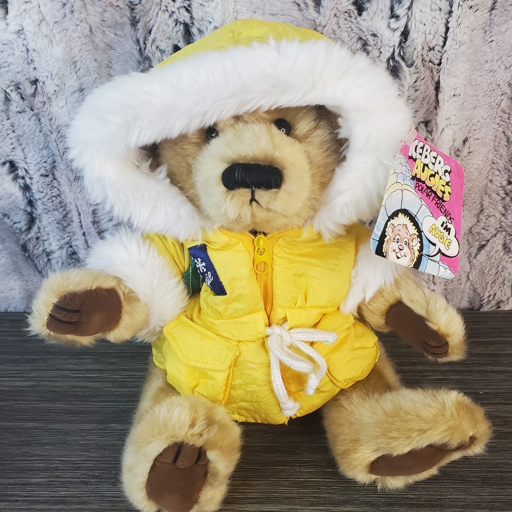 2001 Iceberg Augie And His Polar Friends Talking Teddy Bear - Brass Button VIDEO